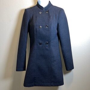 Gustavo Moscoso Women's Charcoal Chic Double-Breasted Pea Coat Size Small